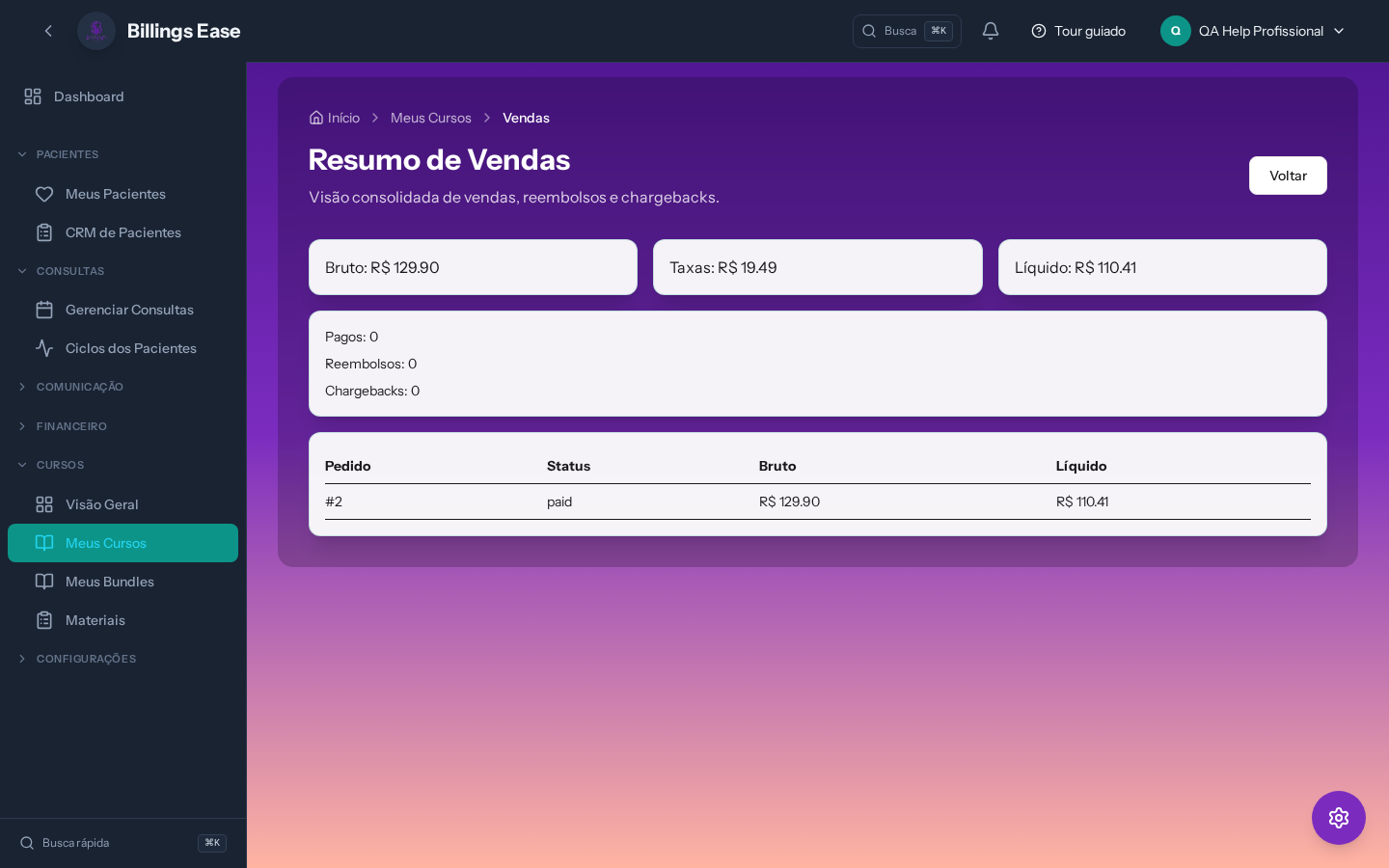 Visão geral da tela