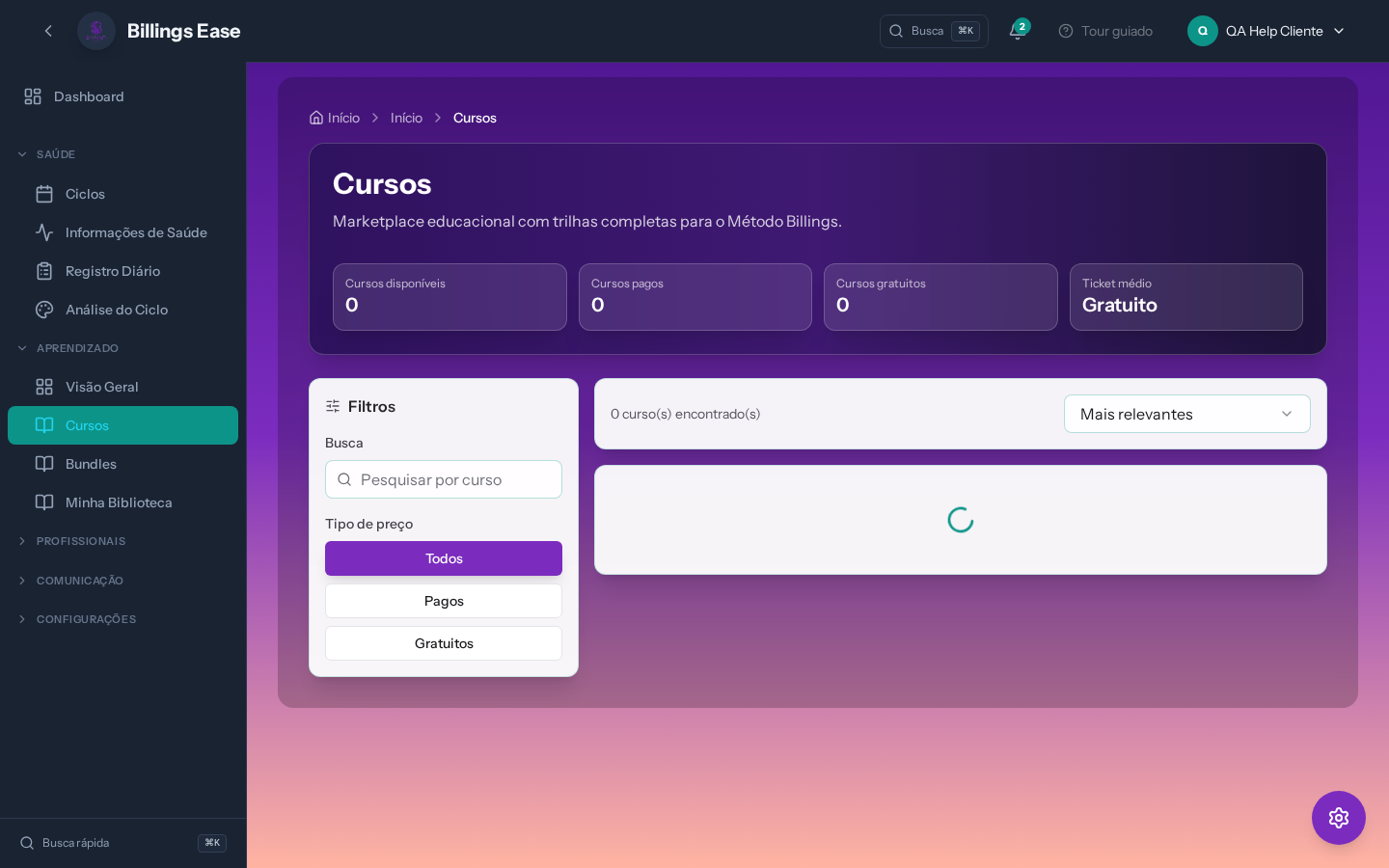 Visão geral da tela