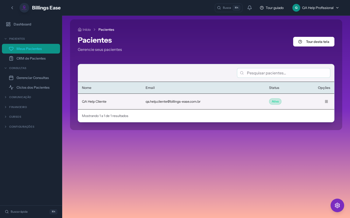 Visão geral da tela
