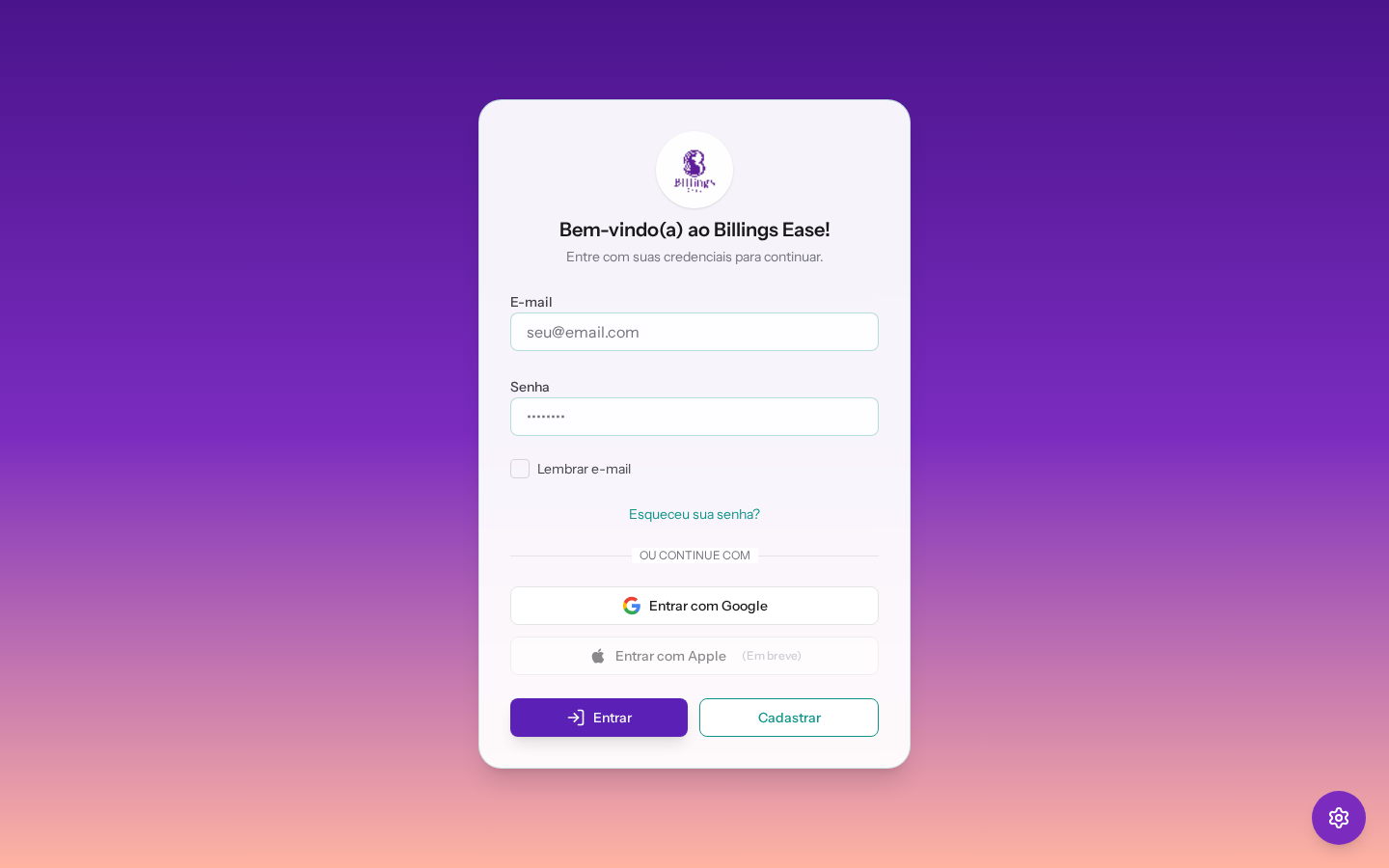 Visão geral da tela