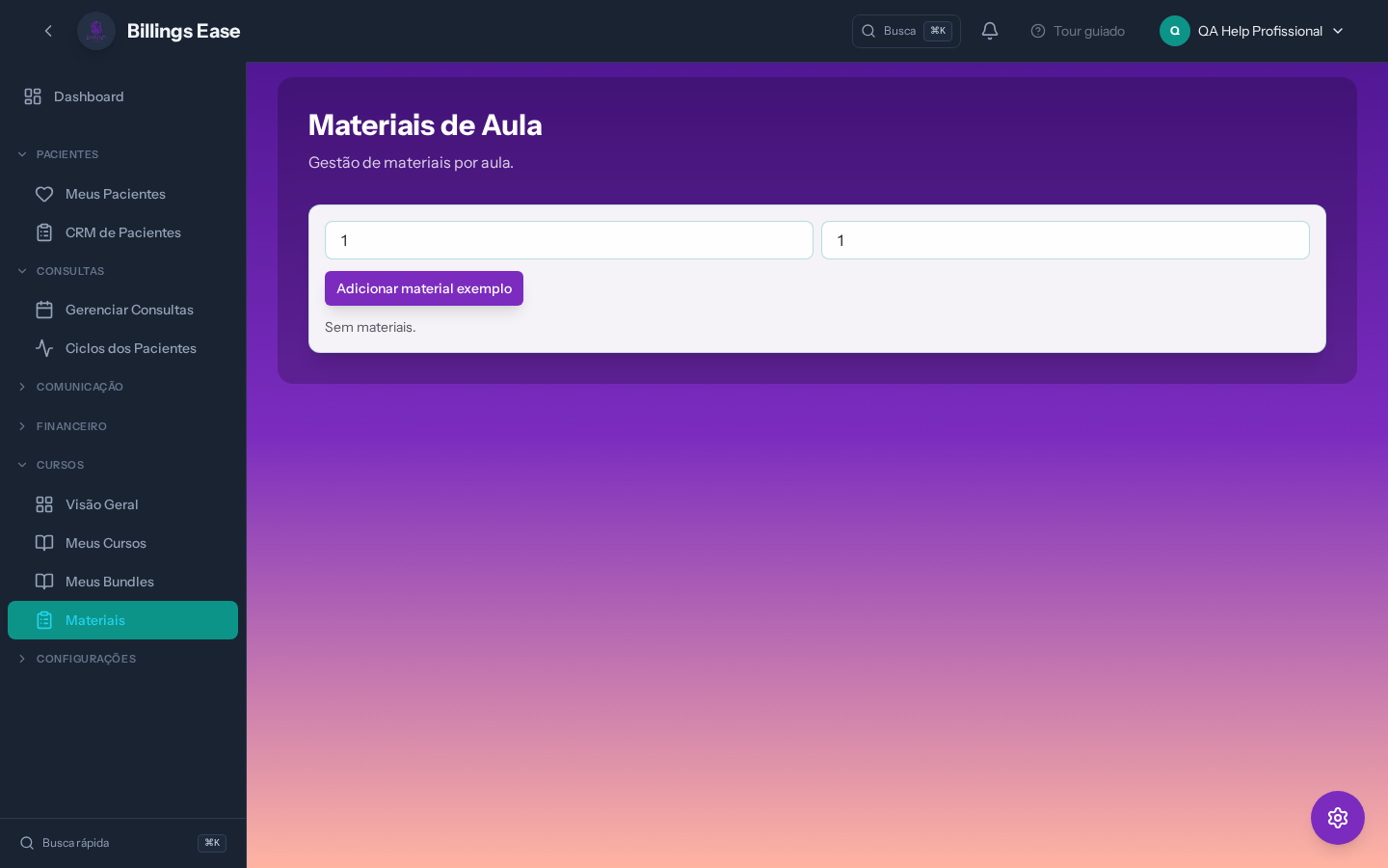 Visão geral da tela