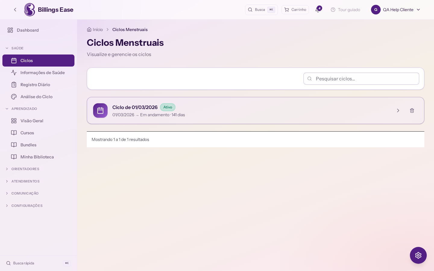 Passo 3 - lista de ciclos