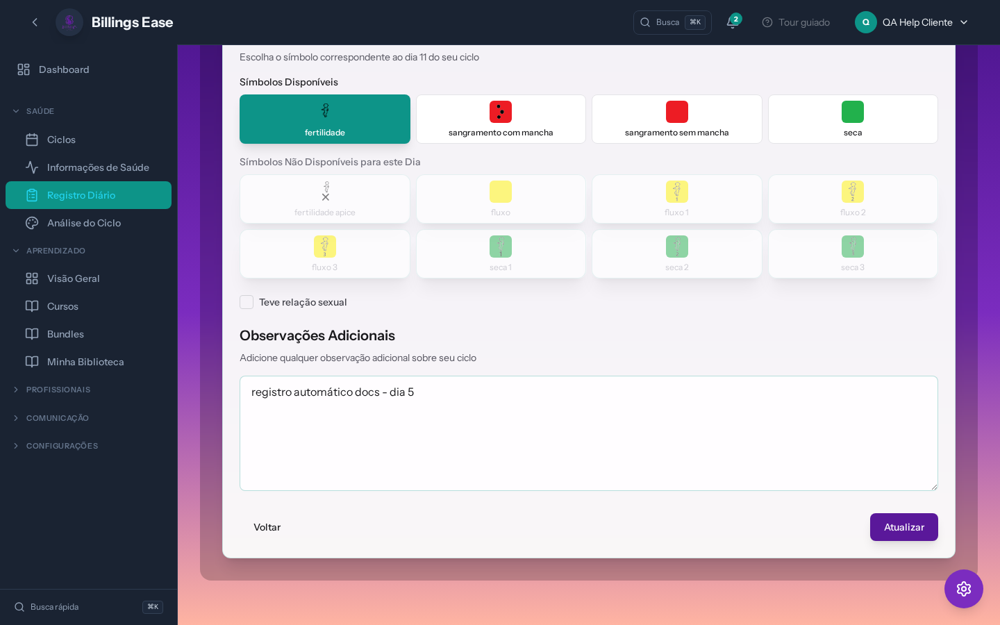 Passo 8 - símbolo selecionado